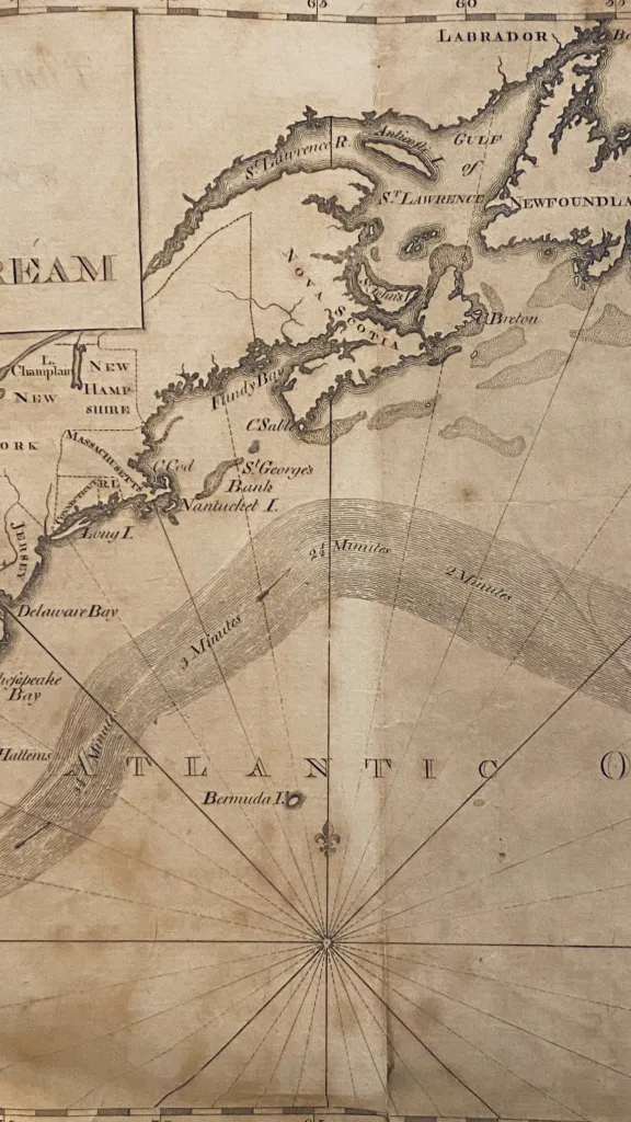 Map of Gulf Stream by Benjamin Franklin