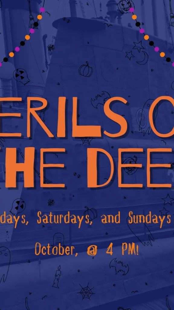 Perils of the Deep, a special guided tour on submarine Becuna, will be happening every Friday, Saturday, and Sunday in October starting at 4 PM.