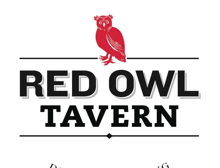 Red Owl Tavern logo with restaurant name in text and red owl graphic