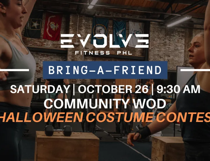 Photo of bring-a-friend workout including details on 10/26 free community WOD