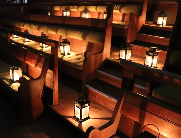 Meetinghouse by Candlelight