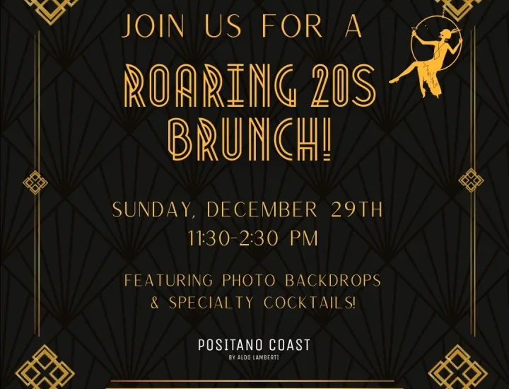 Joins us for a Great Gatsby Brunch at Positano Coast on December 29th from 11:30am to 2:30pm!